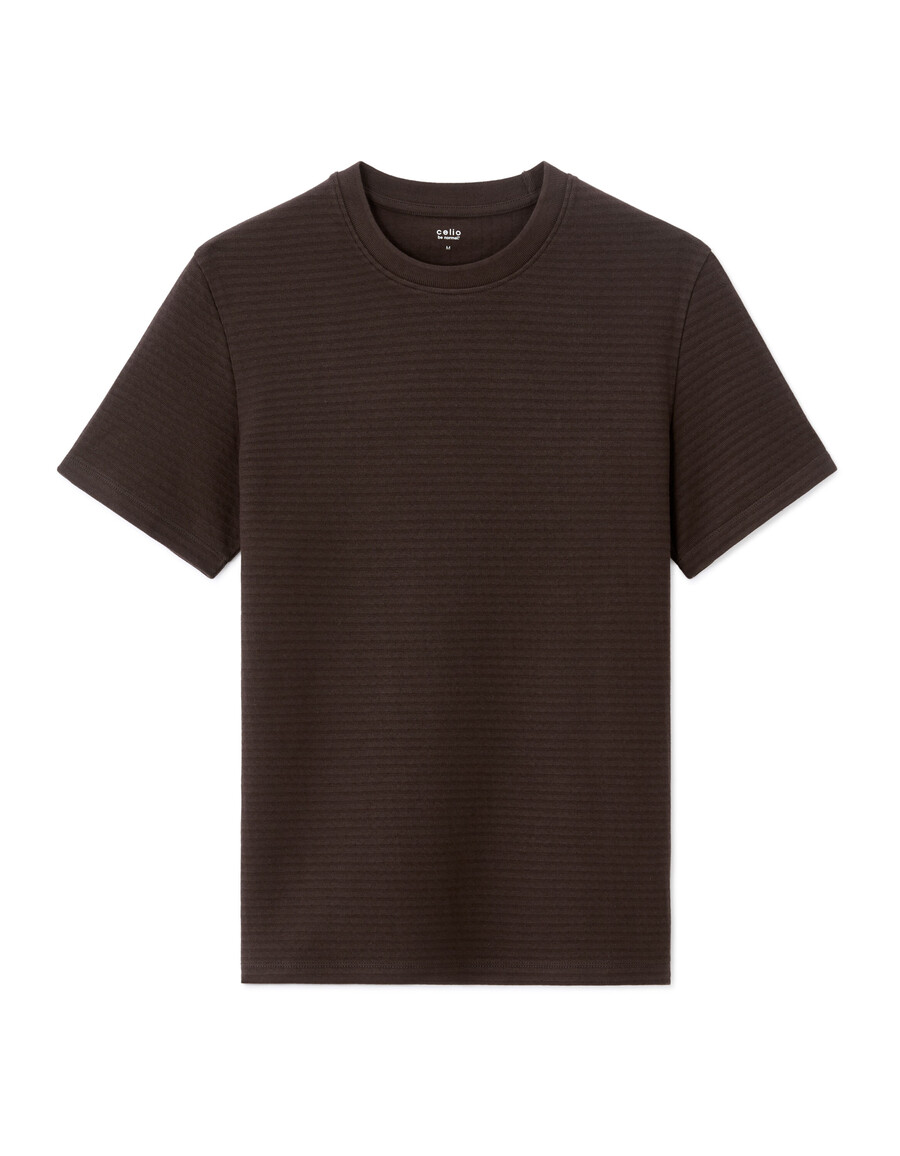 regular fit t-shirt mit rundhalsausschnitt 100 geprägte baumwolle