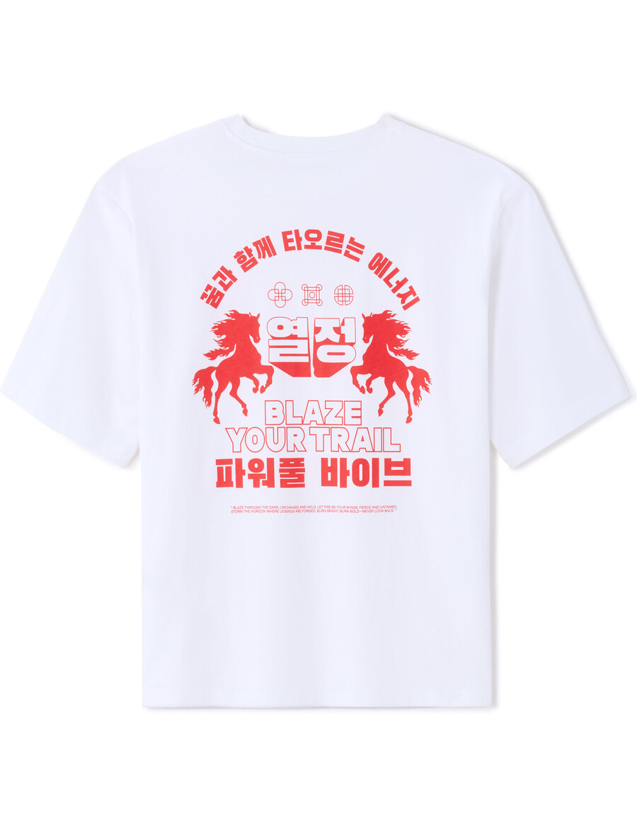 oversized t-shirt mit rundhalsausschnitt und aufdruck aus 100 baumwolle