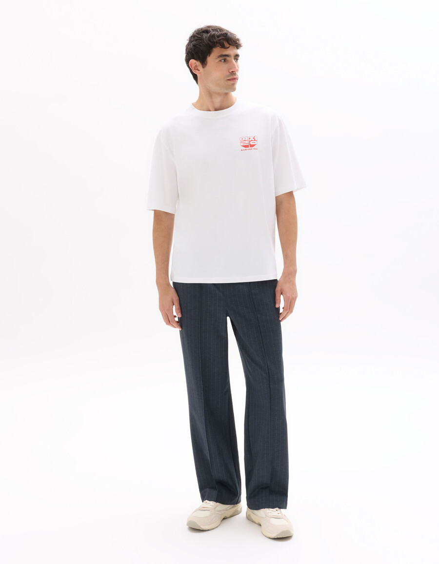 oversized t-shirt mit rundhalsausschnitt und aufdruck aus 100 baumwolle