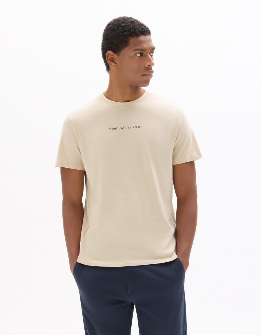 regular fit rundhals-t-shirt aus 100 baumwolle
