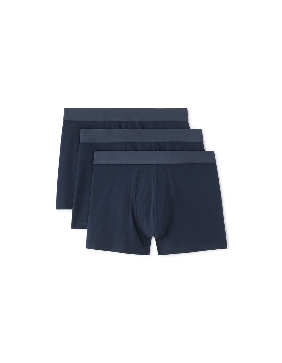 3er-pack einfarbige marineblaue boxershorts