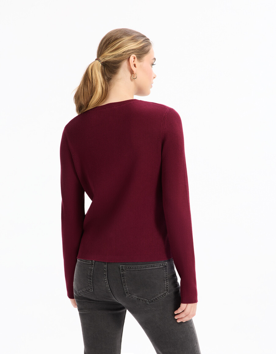 langärmliger rundhals-cardigan