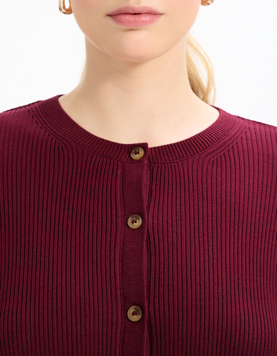 langärmliger rundhals-cardigan