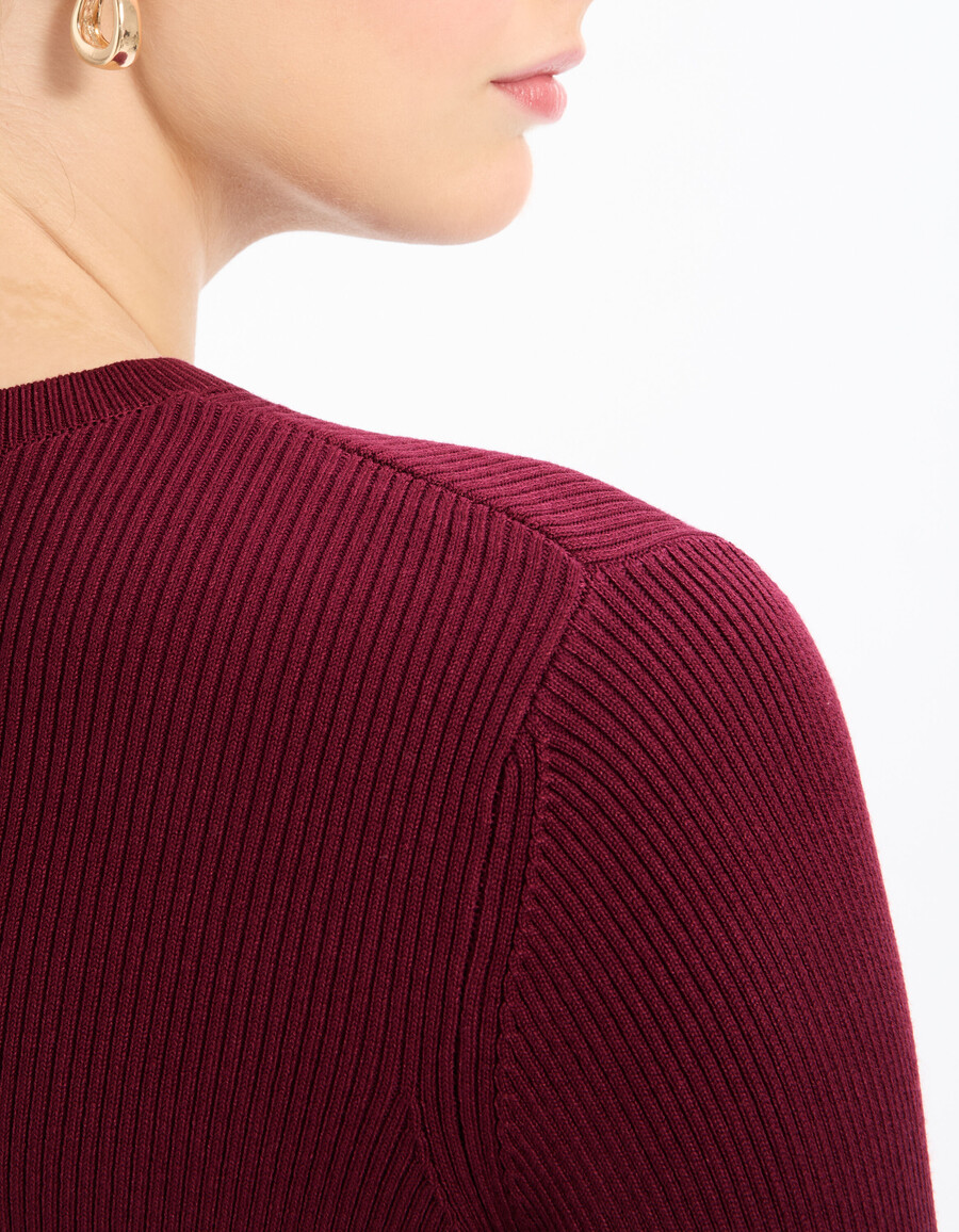 langärmliger rundhals-cardigan