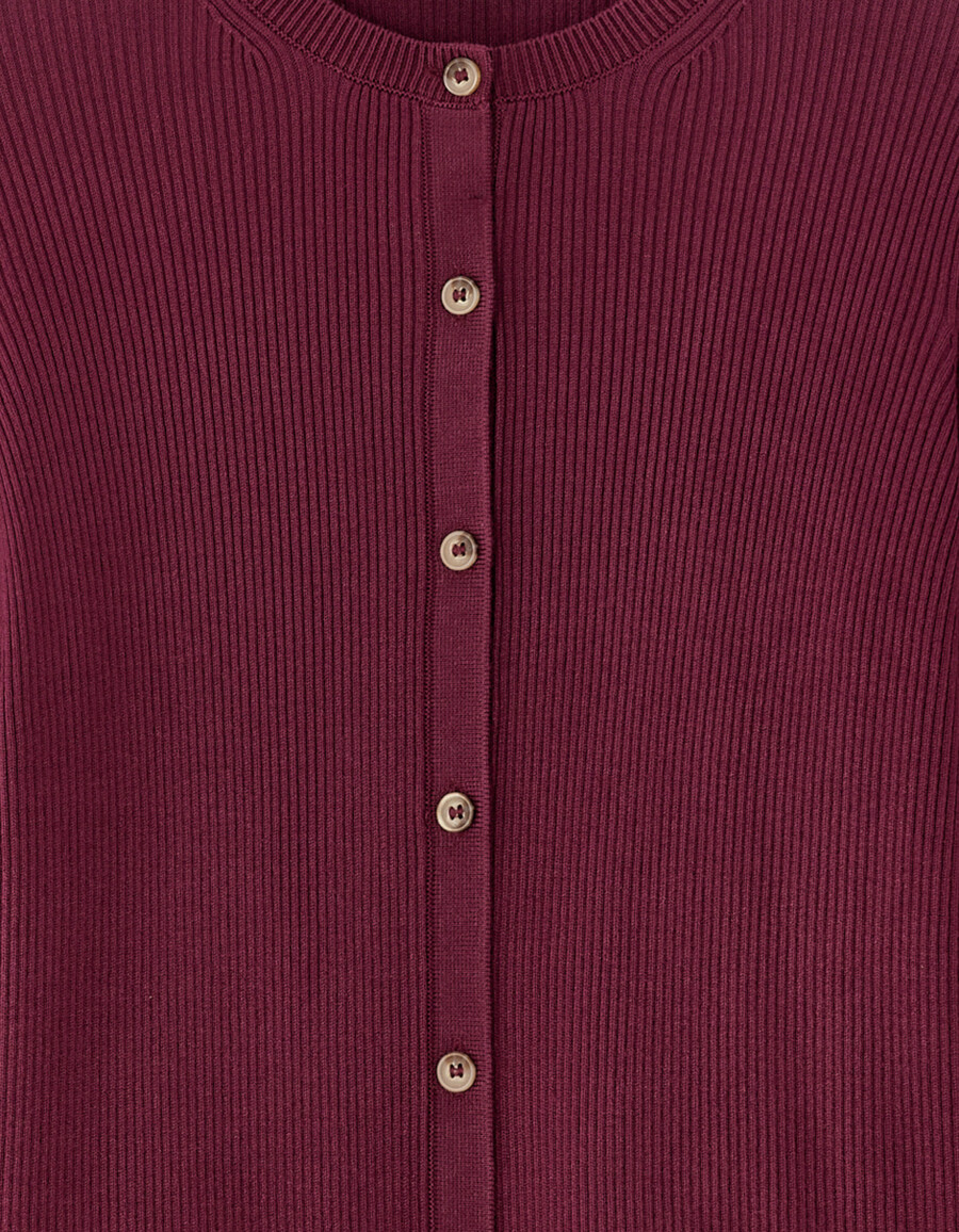 langärmliger rundhals-cardigan
