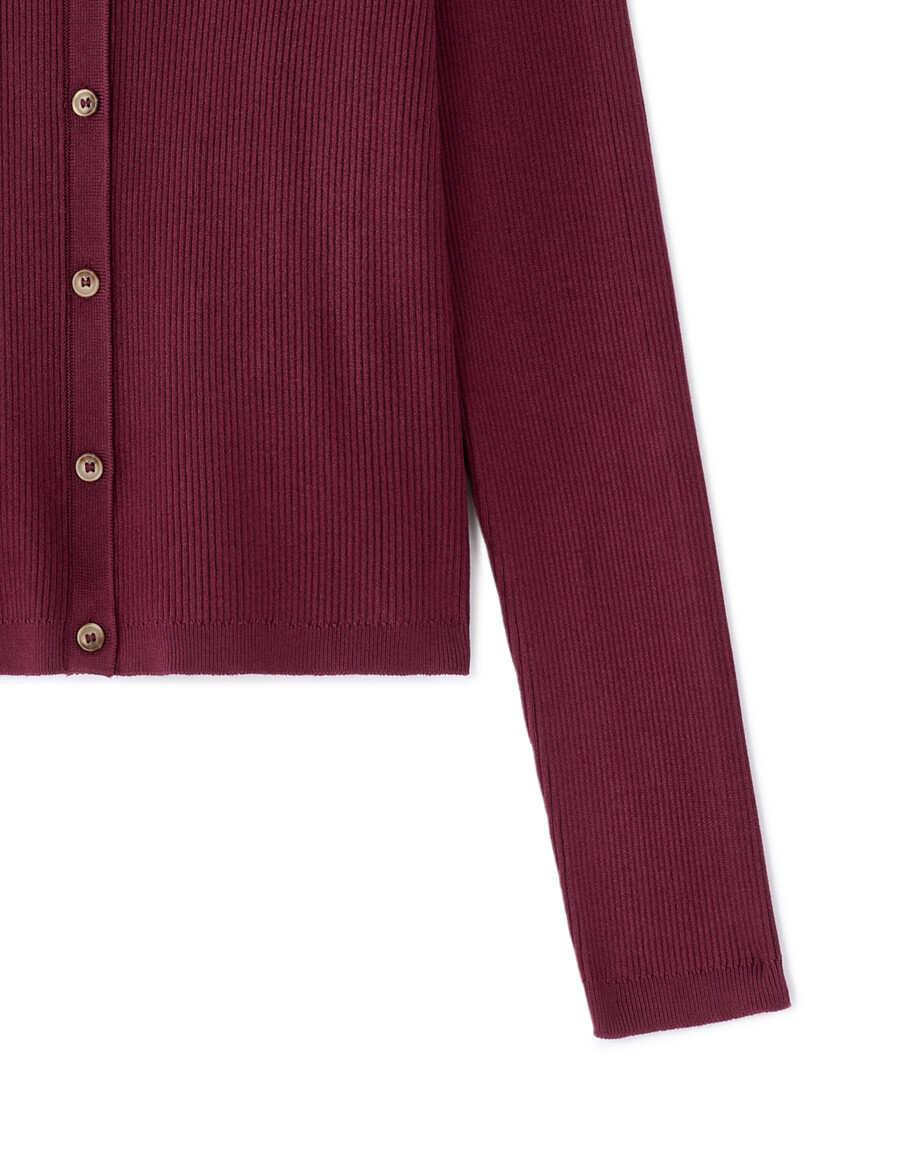 langärmliger rundhals-cardigan