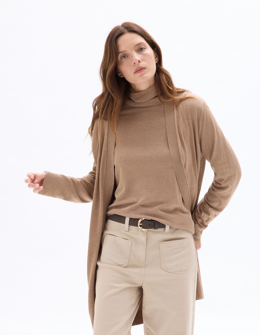 langer feinstrick-cardigan