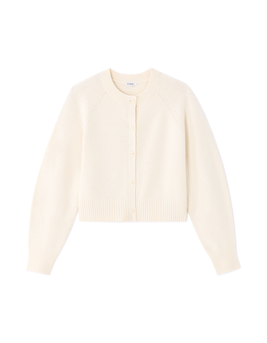 kurzer cardigan aus glattem strick