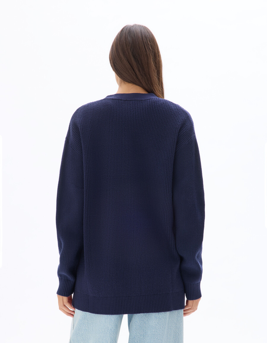 langer cardigan mit knöpfen