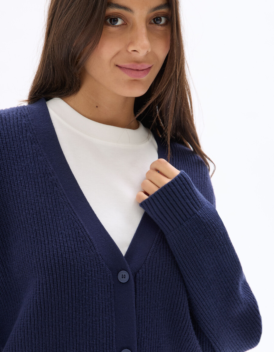 langer cardigan mit knöpfen