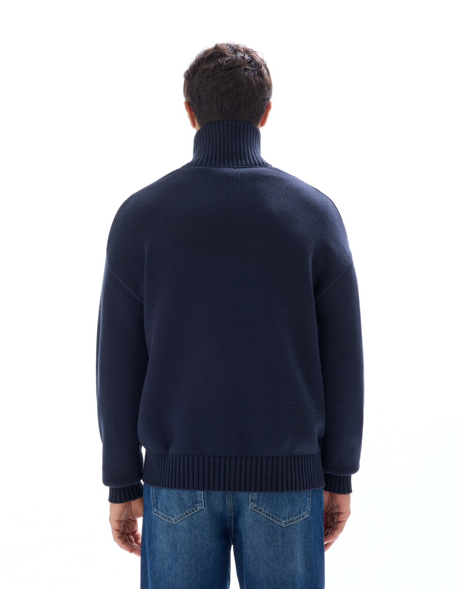 cardigan aus baumwollmischgewebe in marineblau