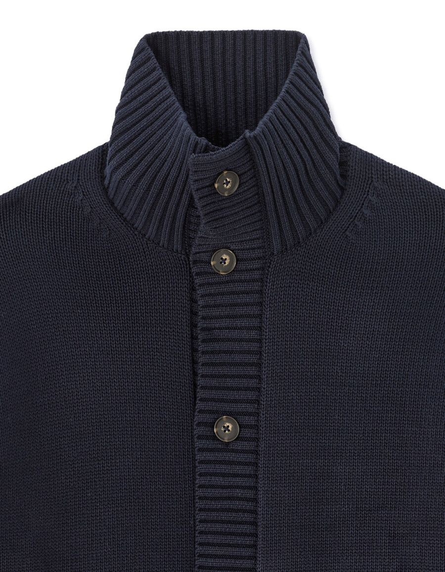 cardigan aus baumwollmischgewebe in marineblau