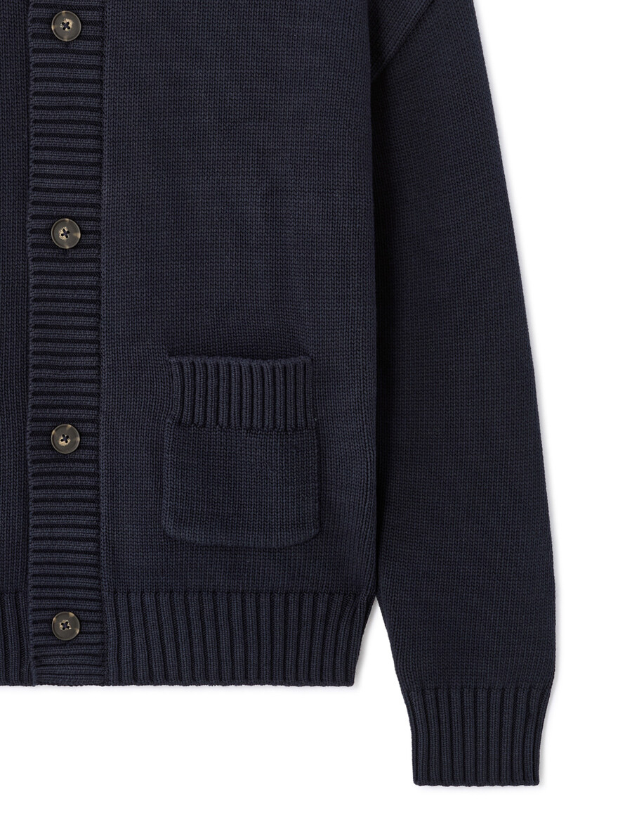 cardigan aus baumwollmischgewebe in marineblau