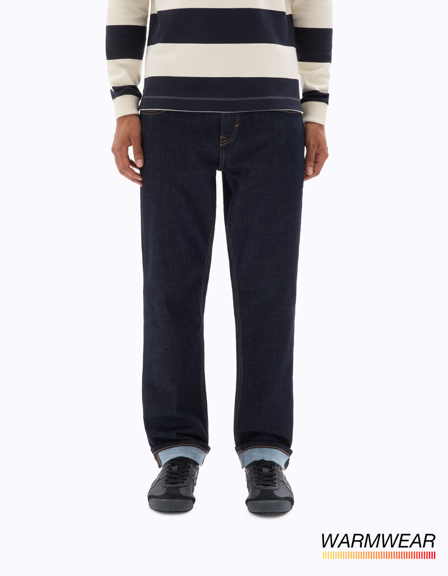 straight jeans aus thermolite stretch-baumwolle
